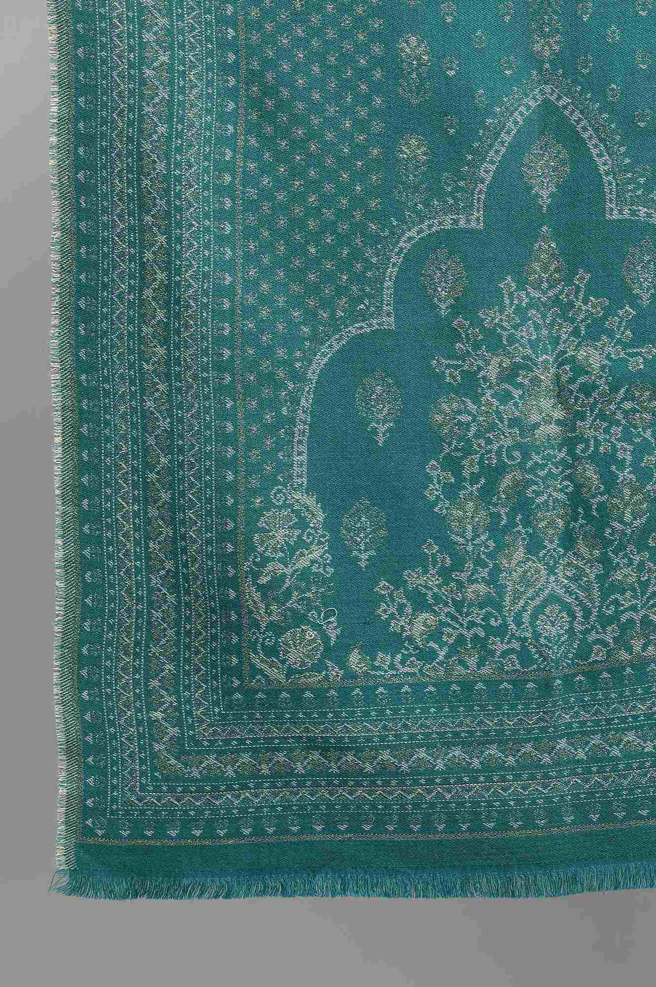 Teal Green Woven Shawl