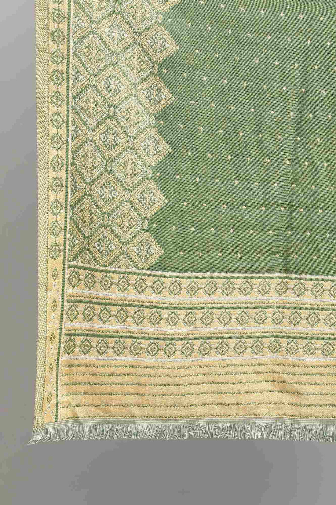 Green Woven Reversable Shawl