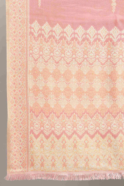 Peach-coloured Woven Reversable Shawl