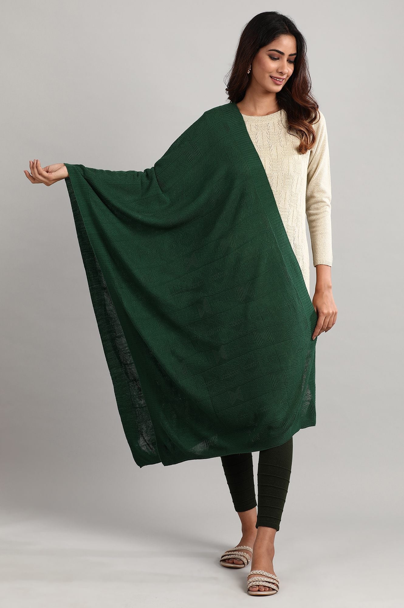 Green Knitted Shawl