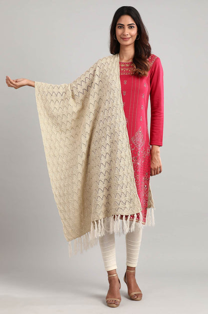 Beige Knitted Shawl