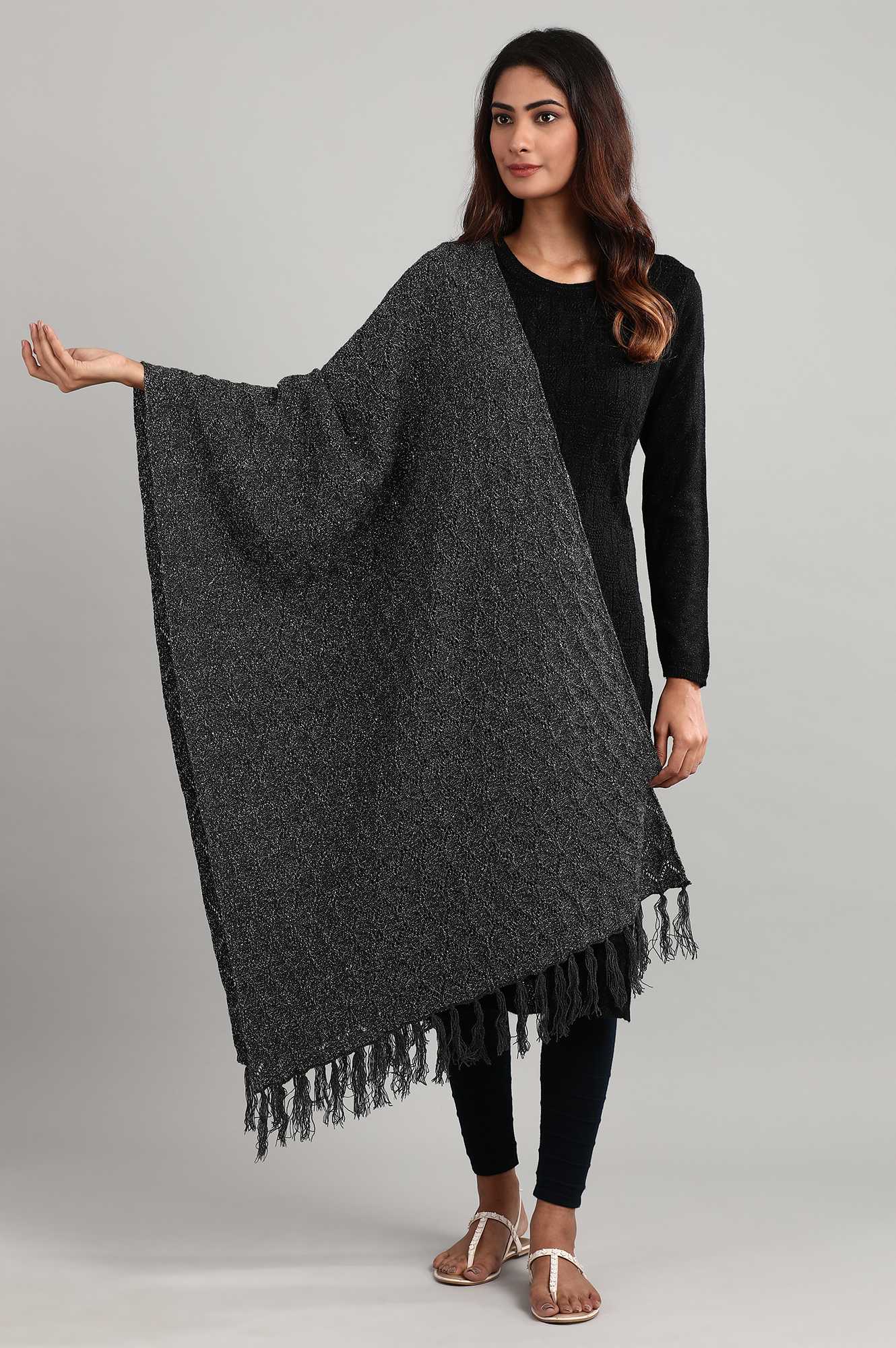 Grey Knitted Shawl