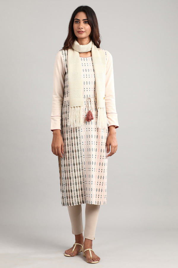Beige Knitted Muffler