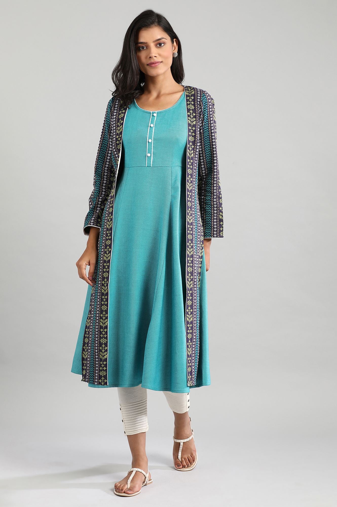 Purple Mandarin Neck Winter kurta