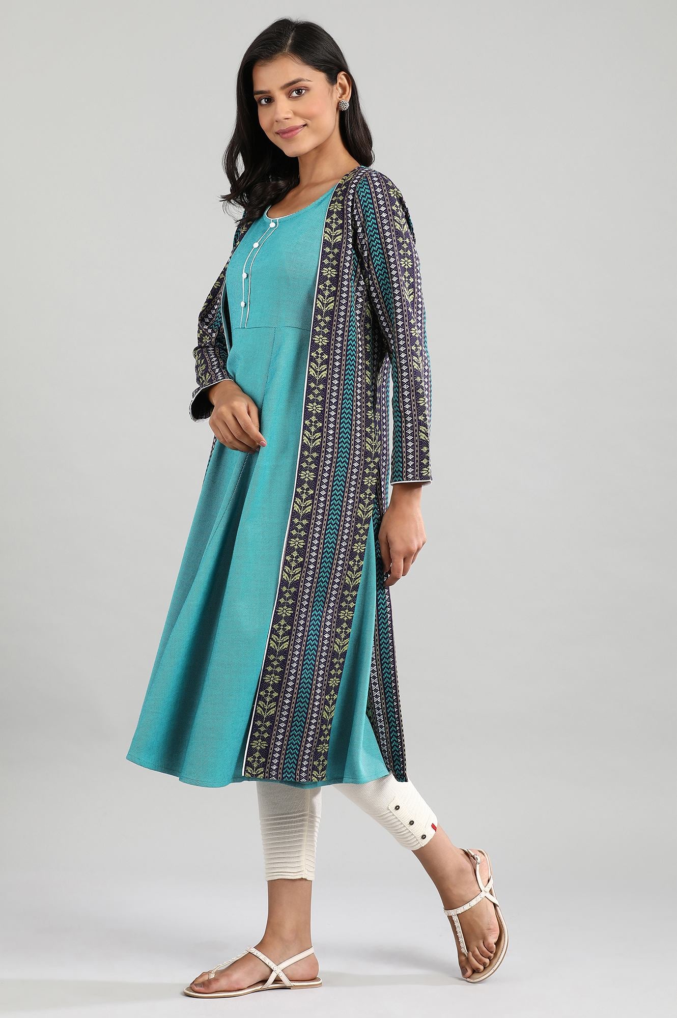 Purple Mandarin Neck Winter kurta