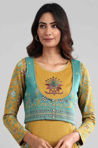 Yellow Round Neck Winter kurta