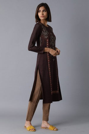 Purple Coins and Sequins Embellished kurta with Parallel Pants