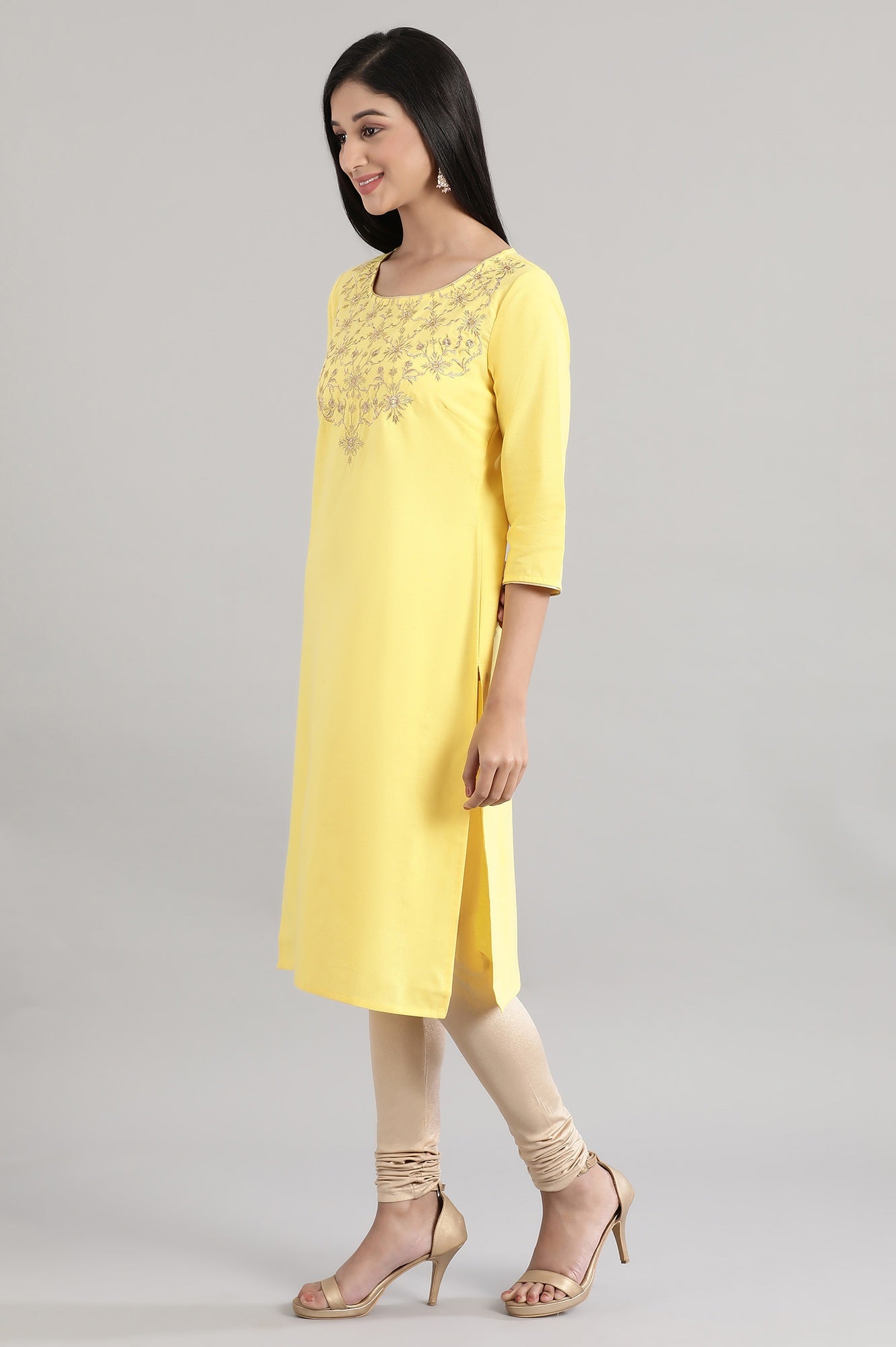 Sunset Gold Embroidered kurta