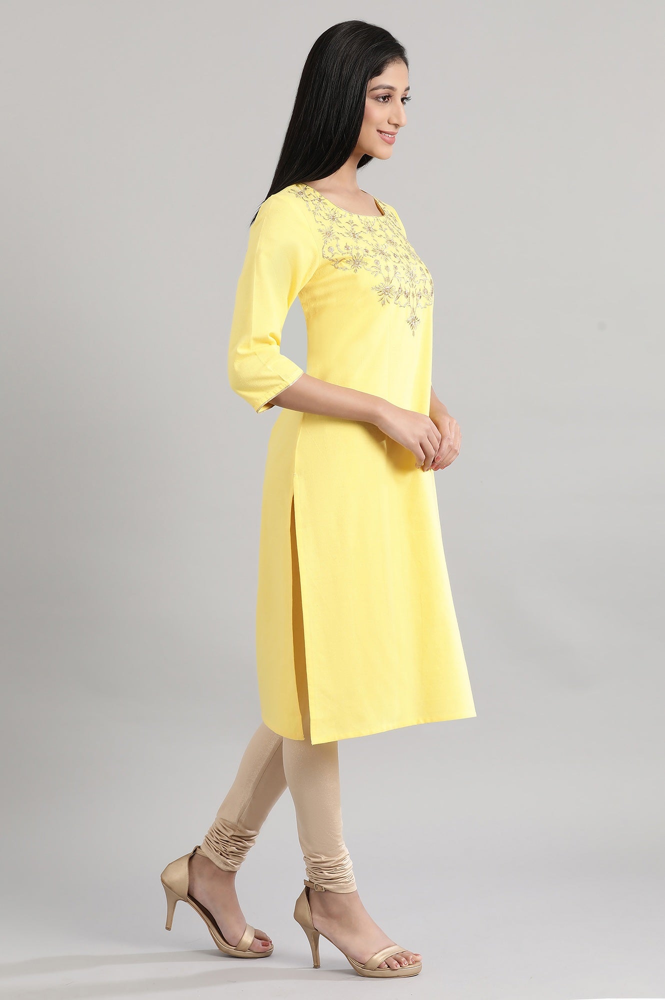 Sunset Gold Embroidered kurta