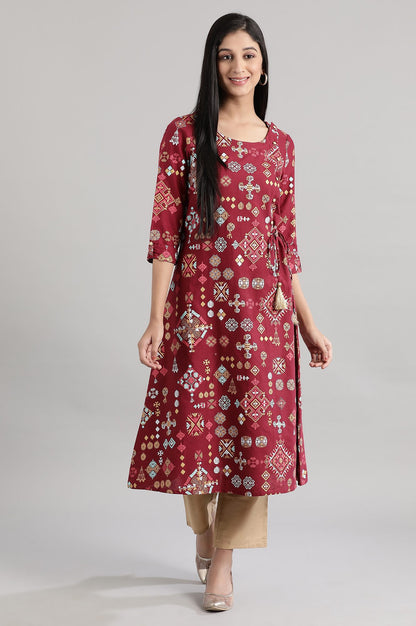 Dark Maroon A-line kurta