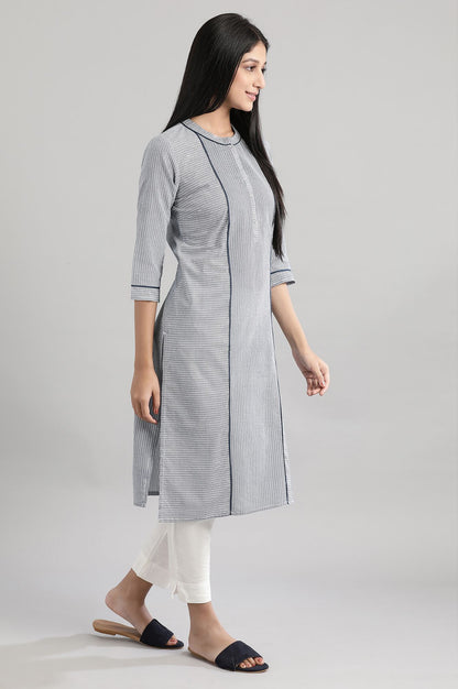 Light Blue Geometric Print kurta