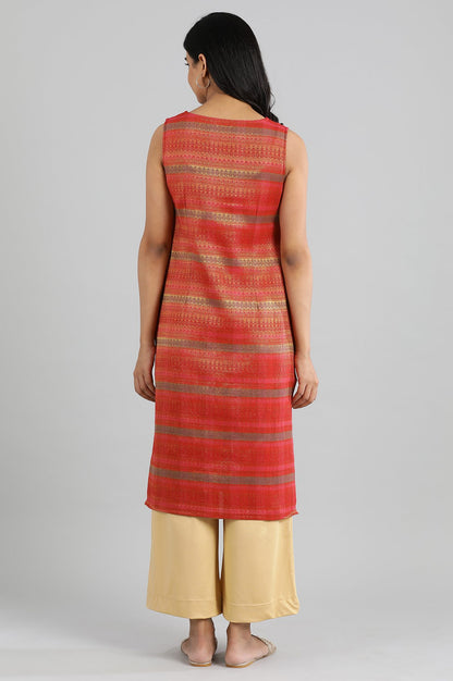 Red Sleeveless kurta