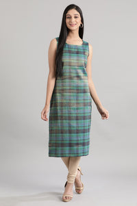 Teal Blue Sleeveless kurta