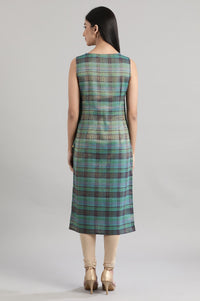 Teal Blue Sleeveless kurta