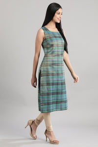 Teal Blue Sleeveless kurta