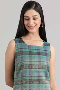 Teal Blue Sleeveless kurta