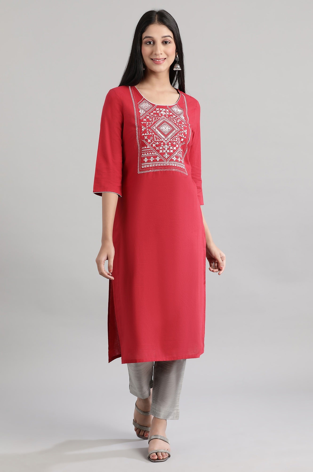 Red Cotton kurta