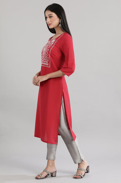 Red Cotton kurta