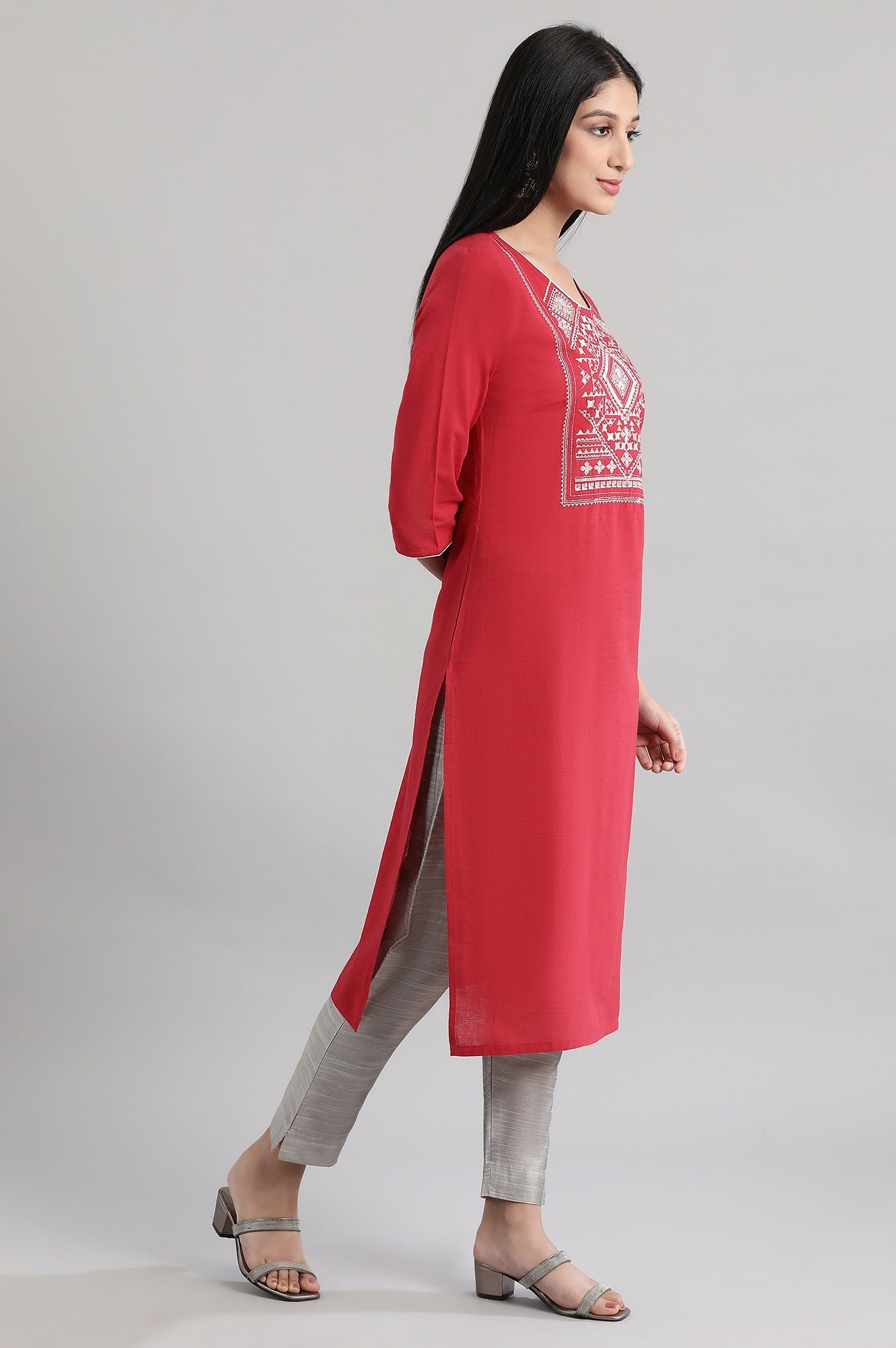 Red Cotton kurta