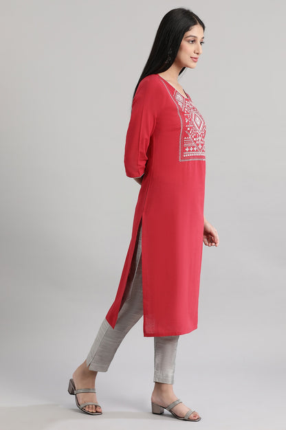 Red Cotton kurta