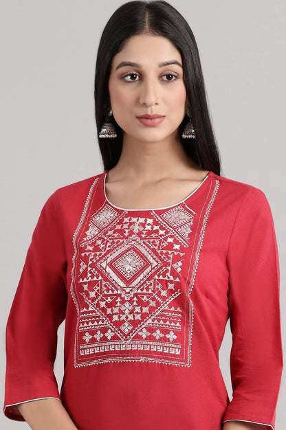 Red Cotton kurta