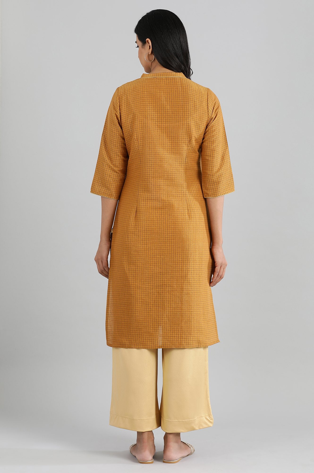 Golden Geometric Print kurta