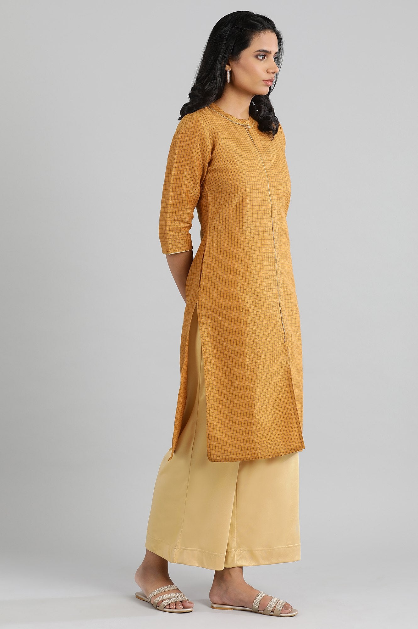 Golden Geometric Print kurta