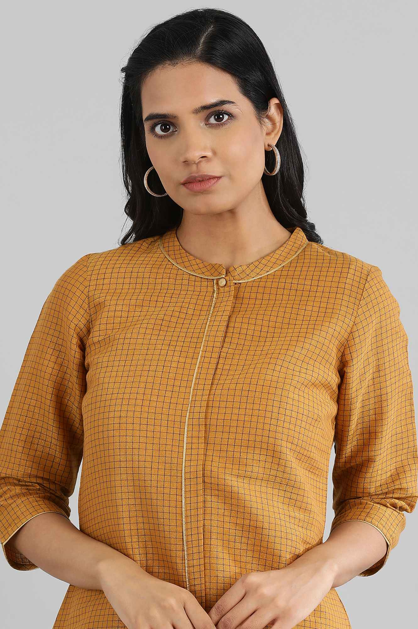 Golden Geometric Print kurta