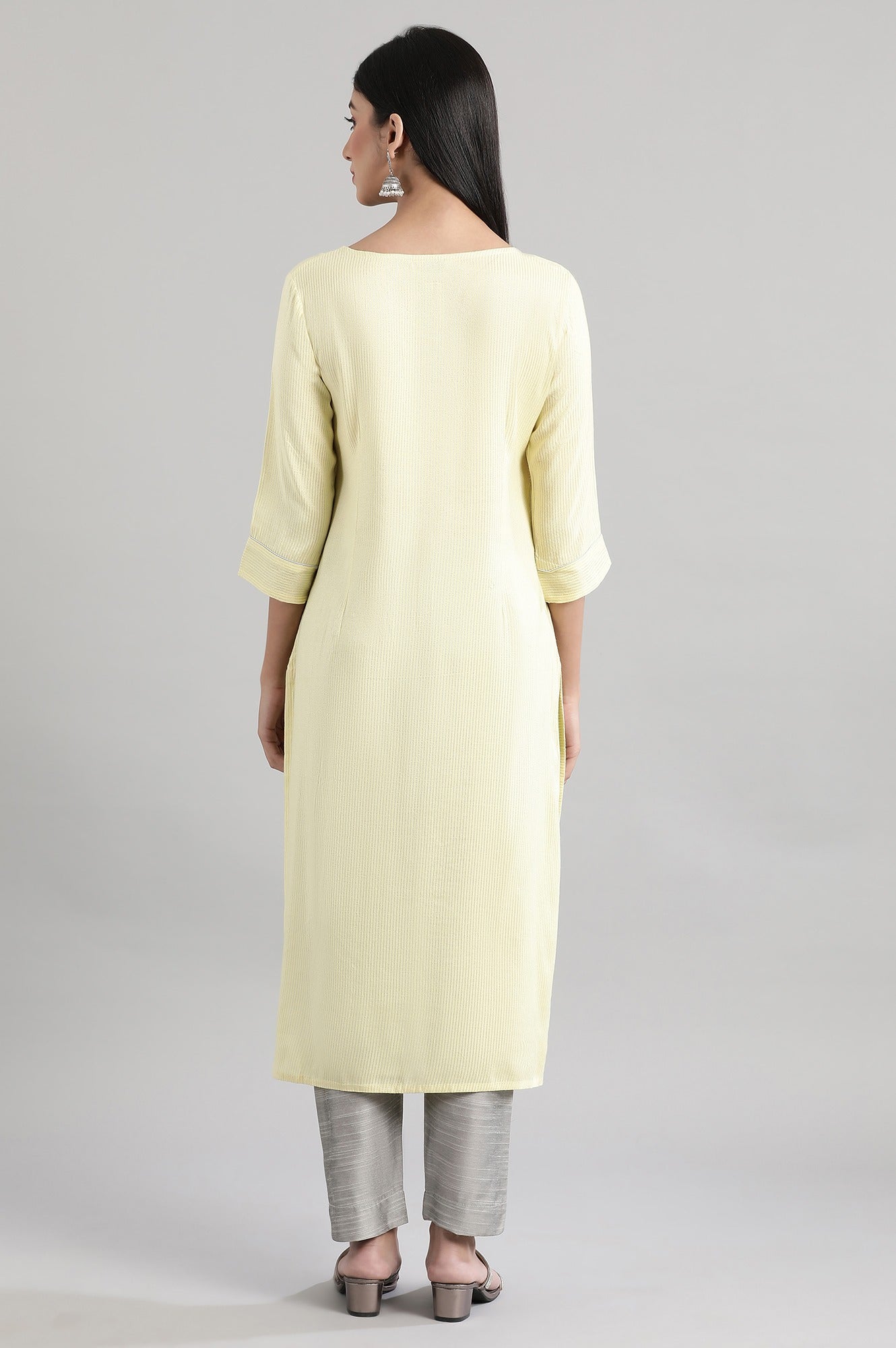 Custard Dobby kurta