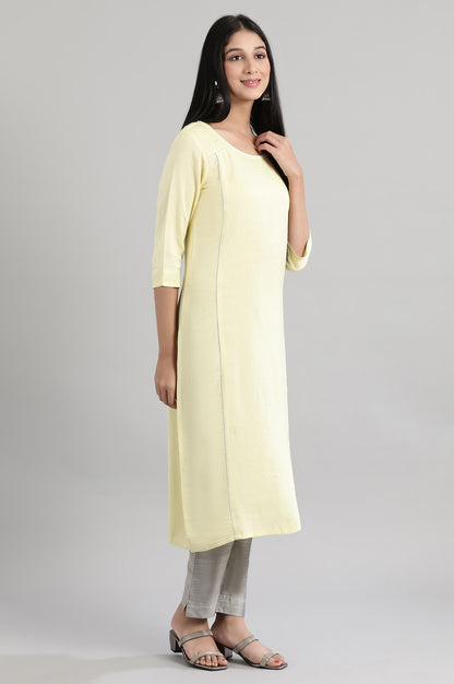 Custard Dobby kurta