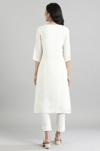 Off White Printed kurta