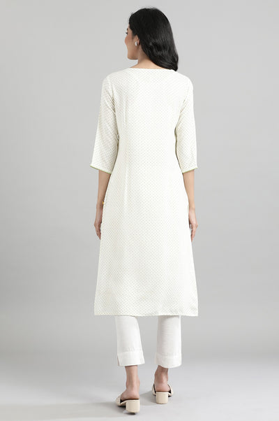 Off White Printed kurta