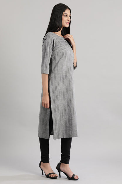 Grey Stripe Dobby kurta