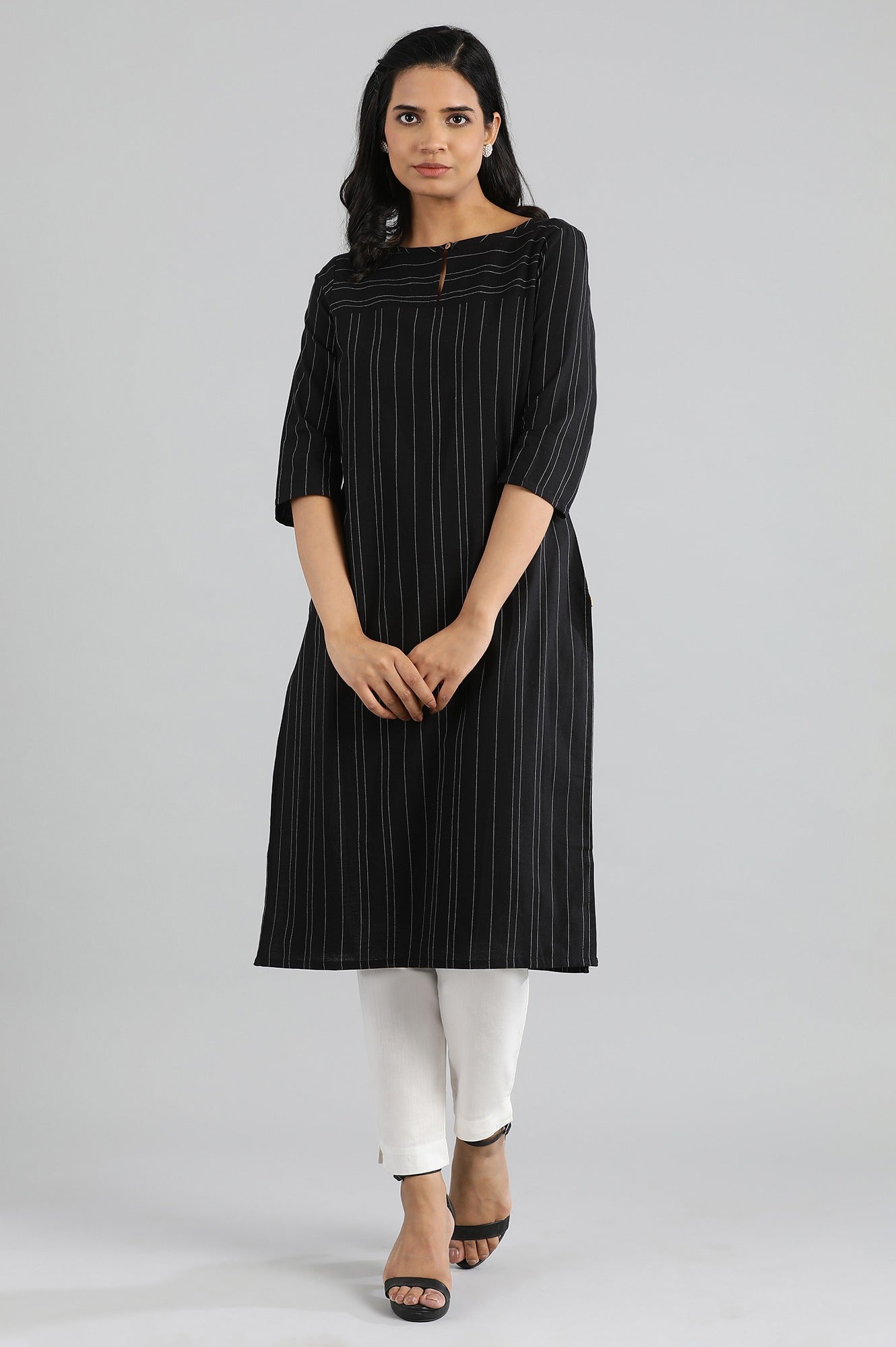 Black Cotton kurta