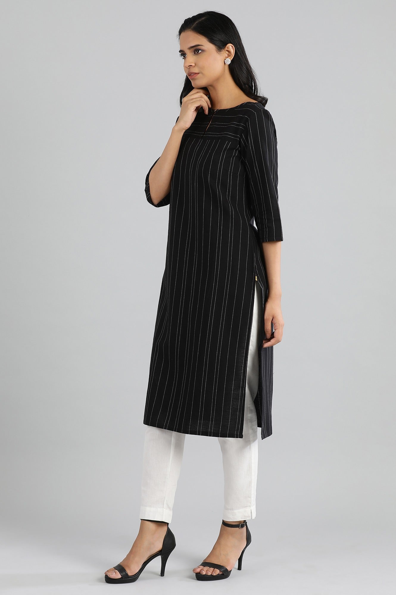 Black Cotton kurta