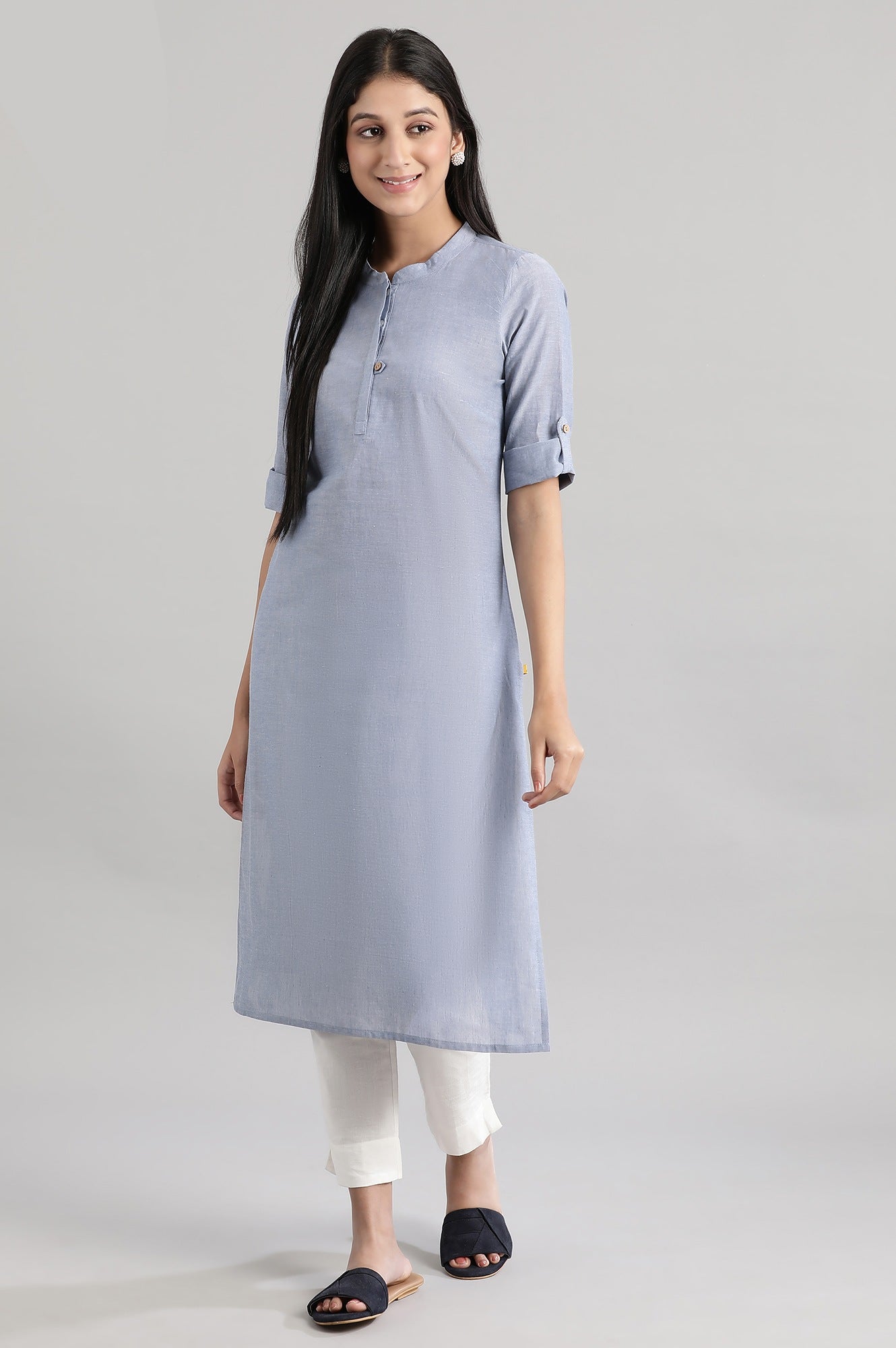 Light Blue Solid kurta