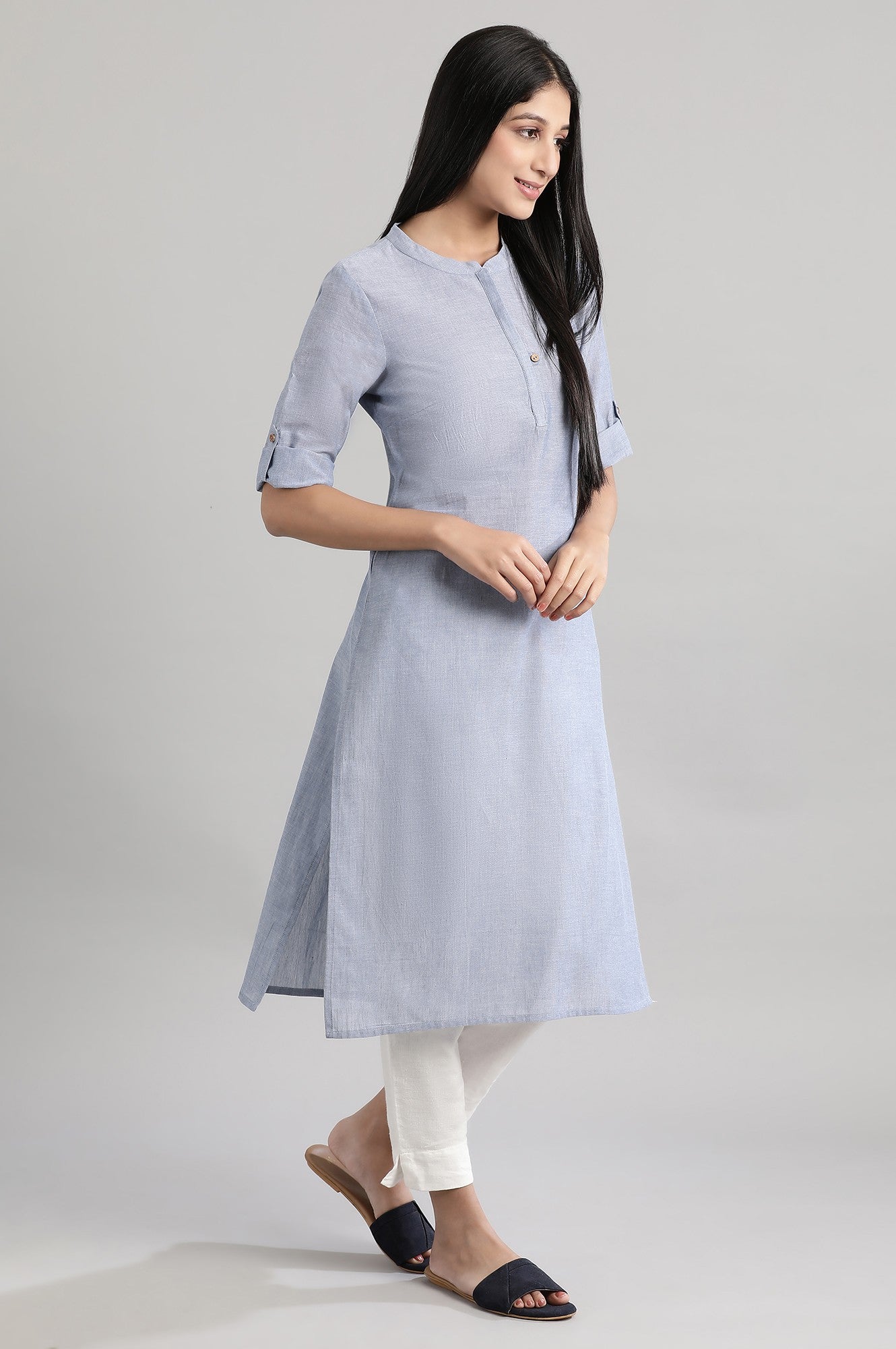 Light Blue Solid kurta