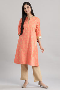 Coral Sand Floral Print kurta
