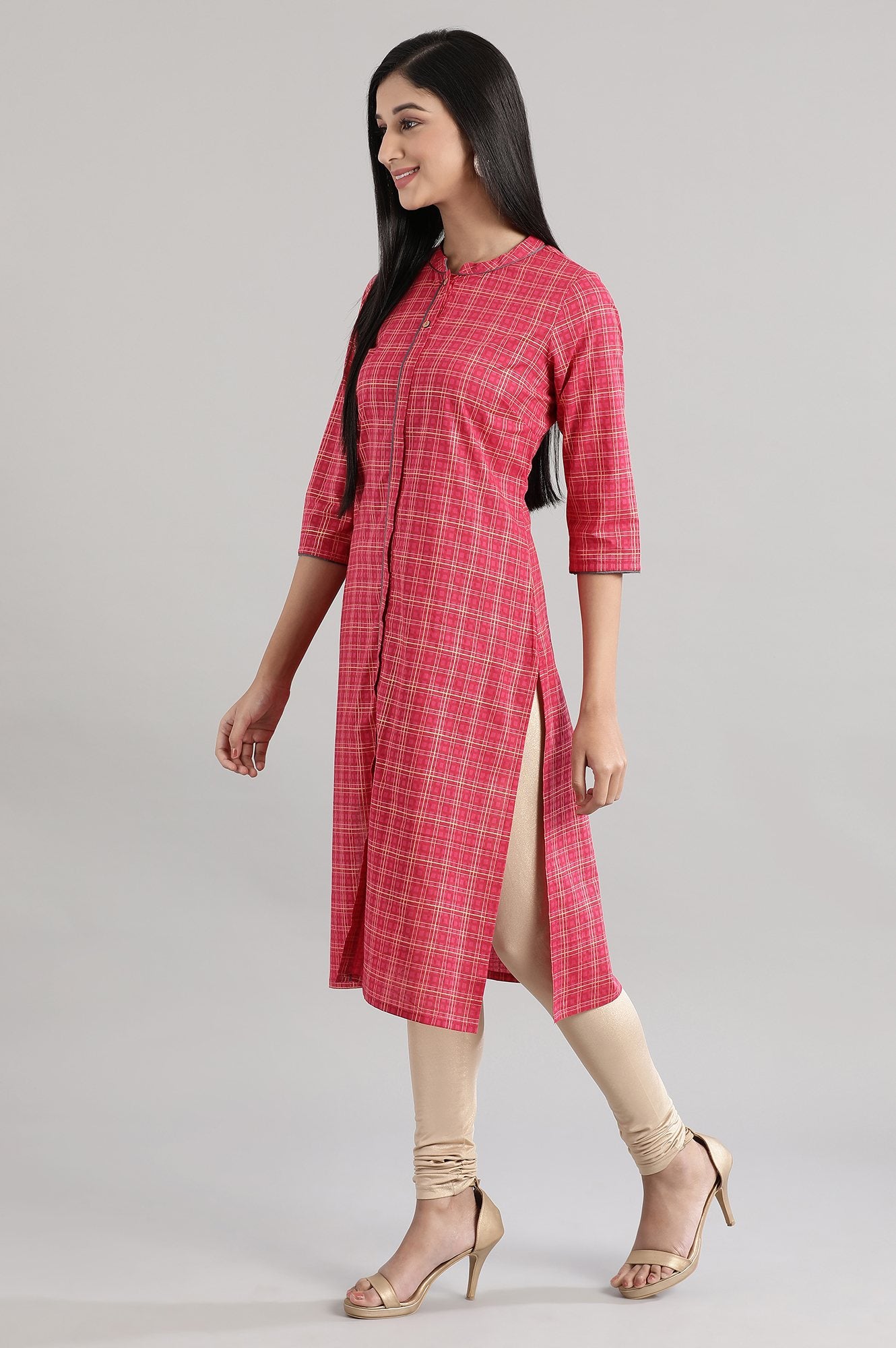 Pink Geometric Print kurta