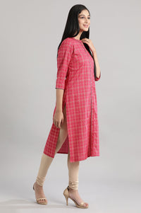 Pink Geometric Print kurta