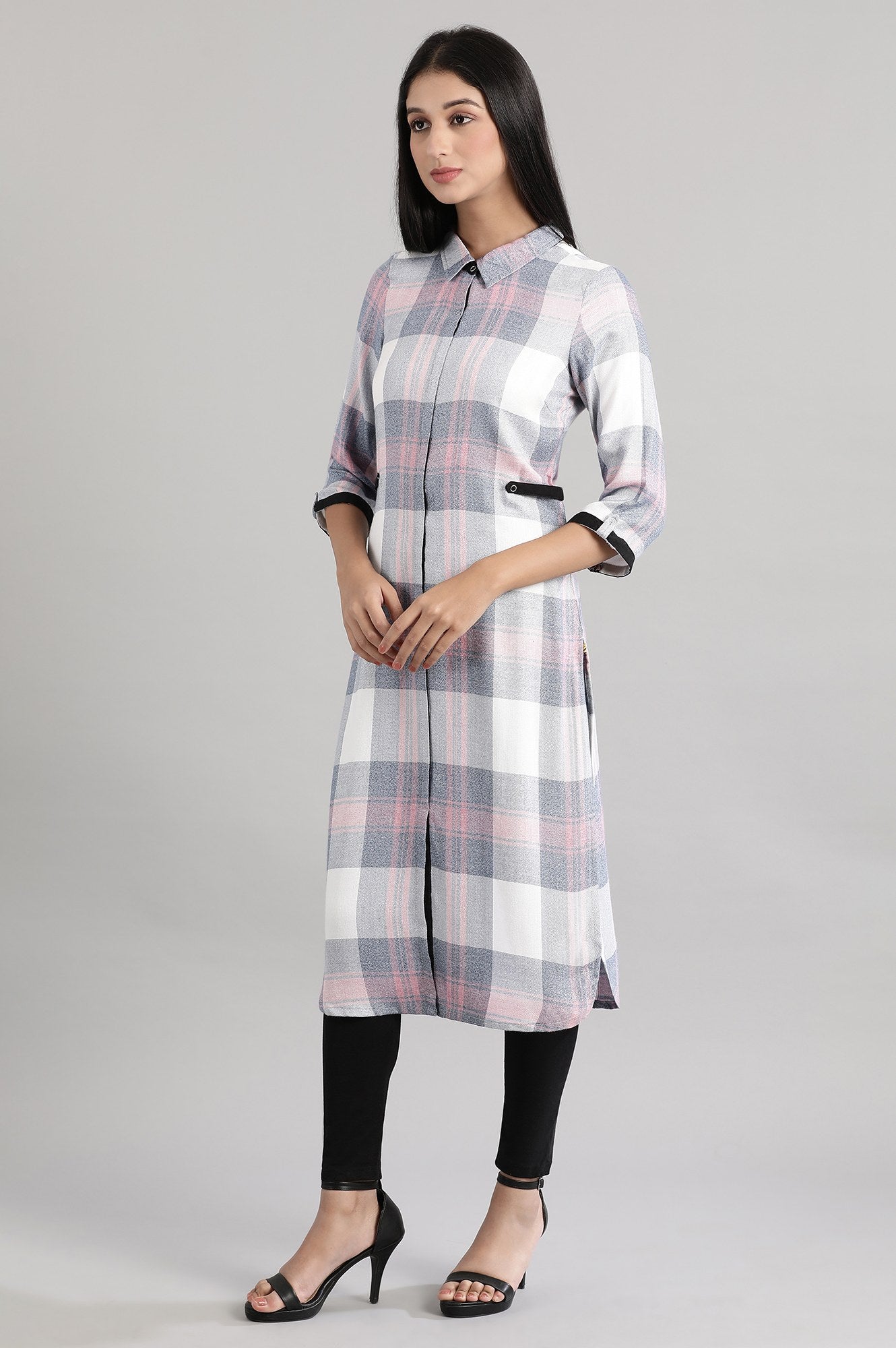 Blue Dobby Printed kurta