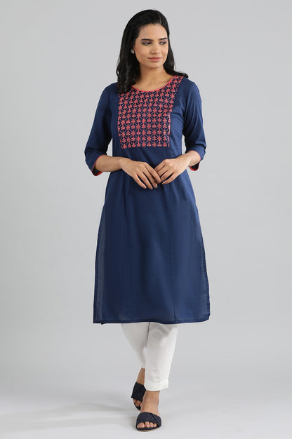 Dark Blue Cotton kurta