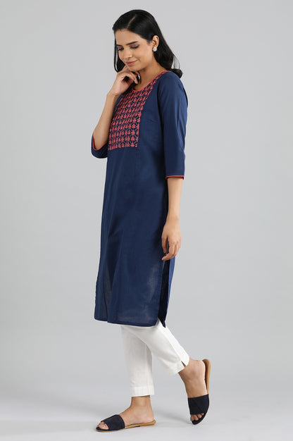 Dark Blue Cotton kurta