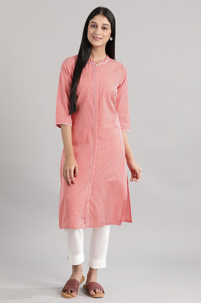 Red Checks kurta