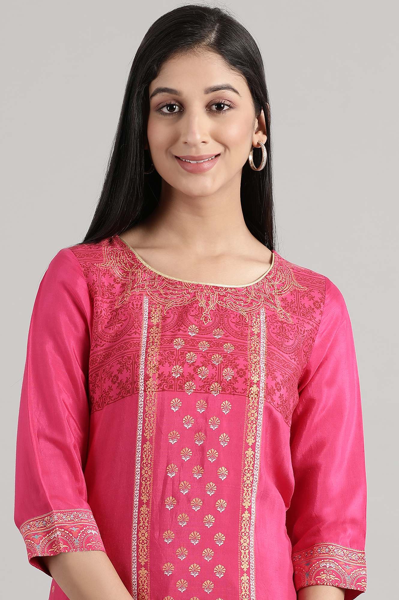 Pink Shantoon Printed kurta