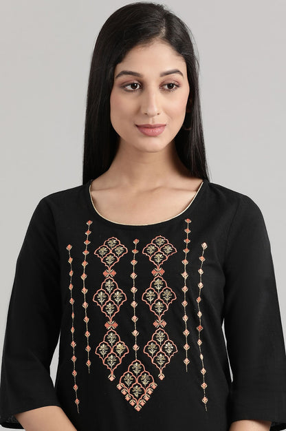 Black 2Tone Cotton kurta