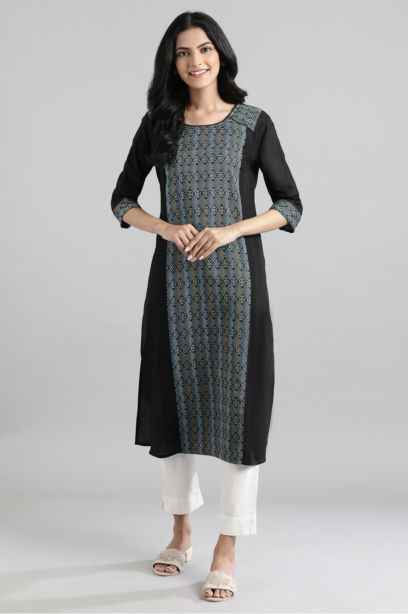 Black Dobby kurta