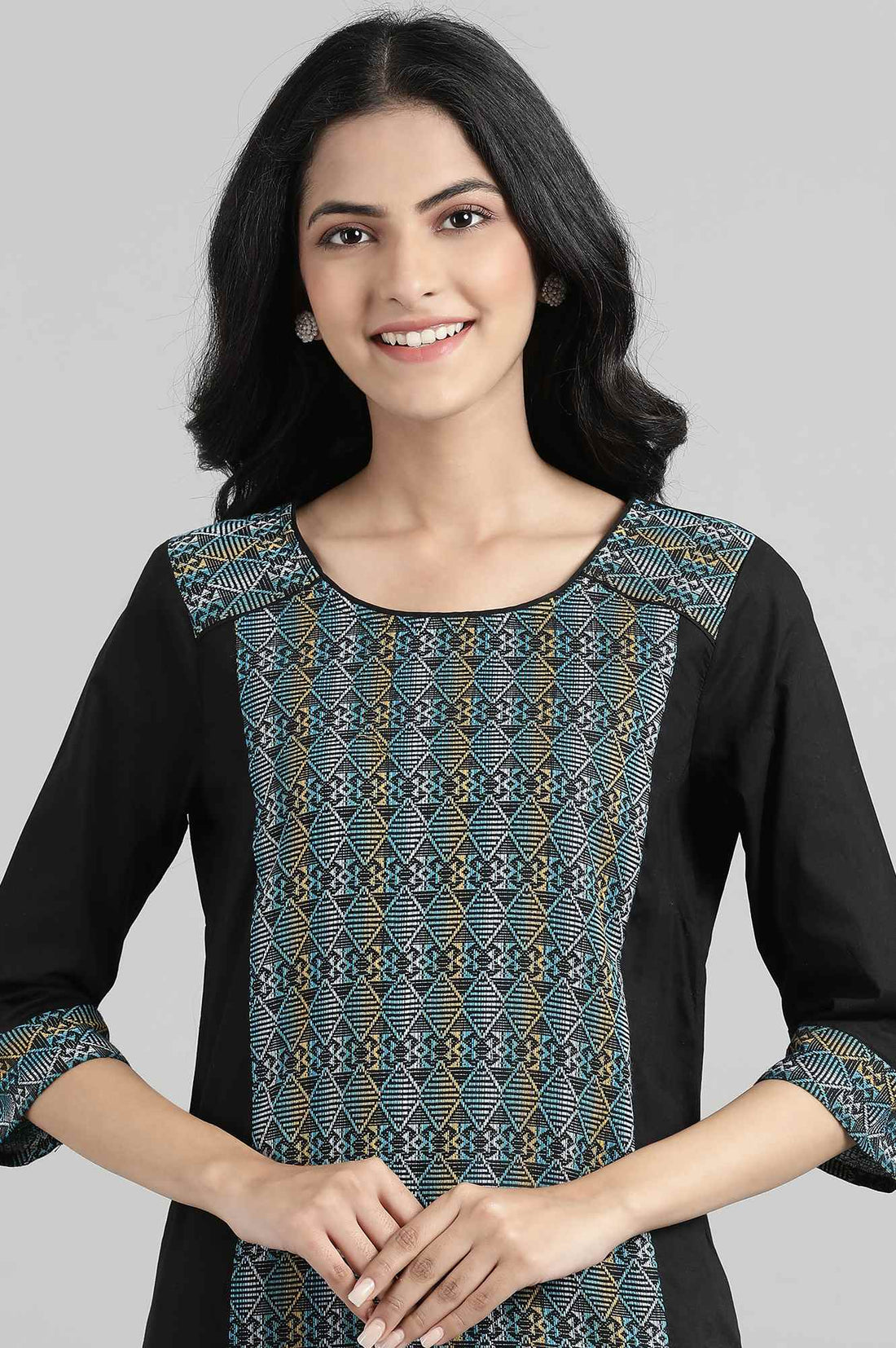 Black Dobby kurta