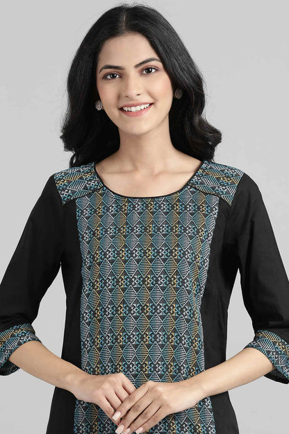 Black Dobby kurta