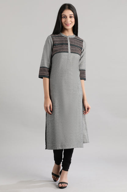 Grey Cotton kurta